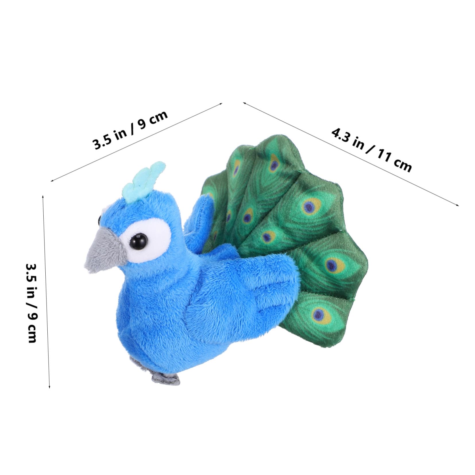 Marionnette à Doigts Jouet Interactif Mini Paon en Peluche Bleue et Accessoire de Narration pour Garçon et Filles pour Activités Itinérantes