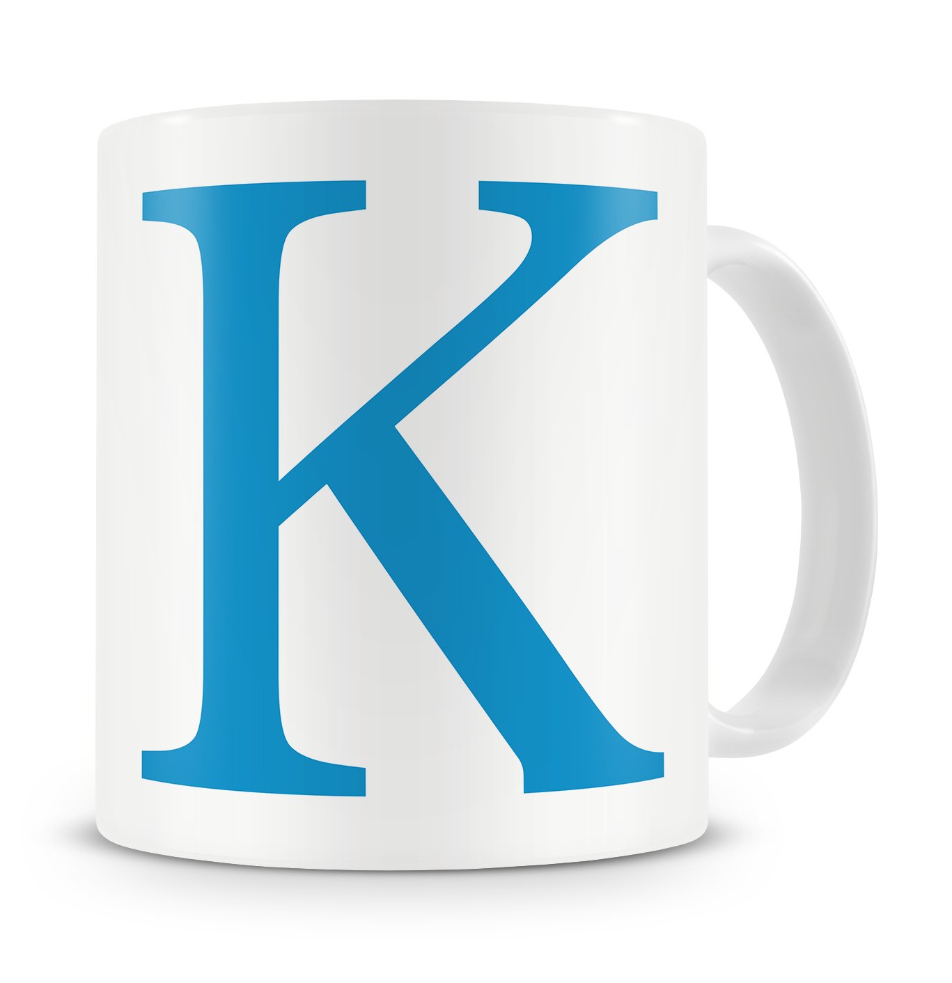 givagift Letter “K” Mug – Letter K Mug, K Letter Mug, K Mug – Mug Gift/Present – Choice Of Colours – Modern/Cool/Trendy Style Mug (Blue)