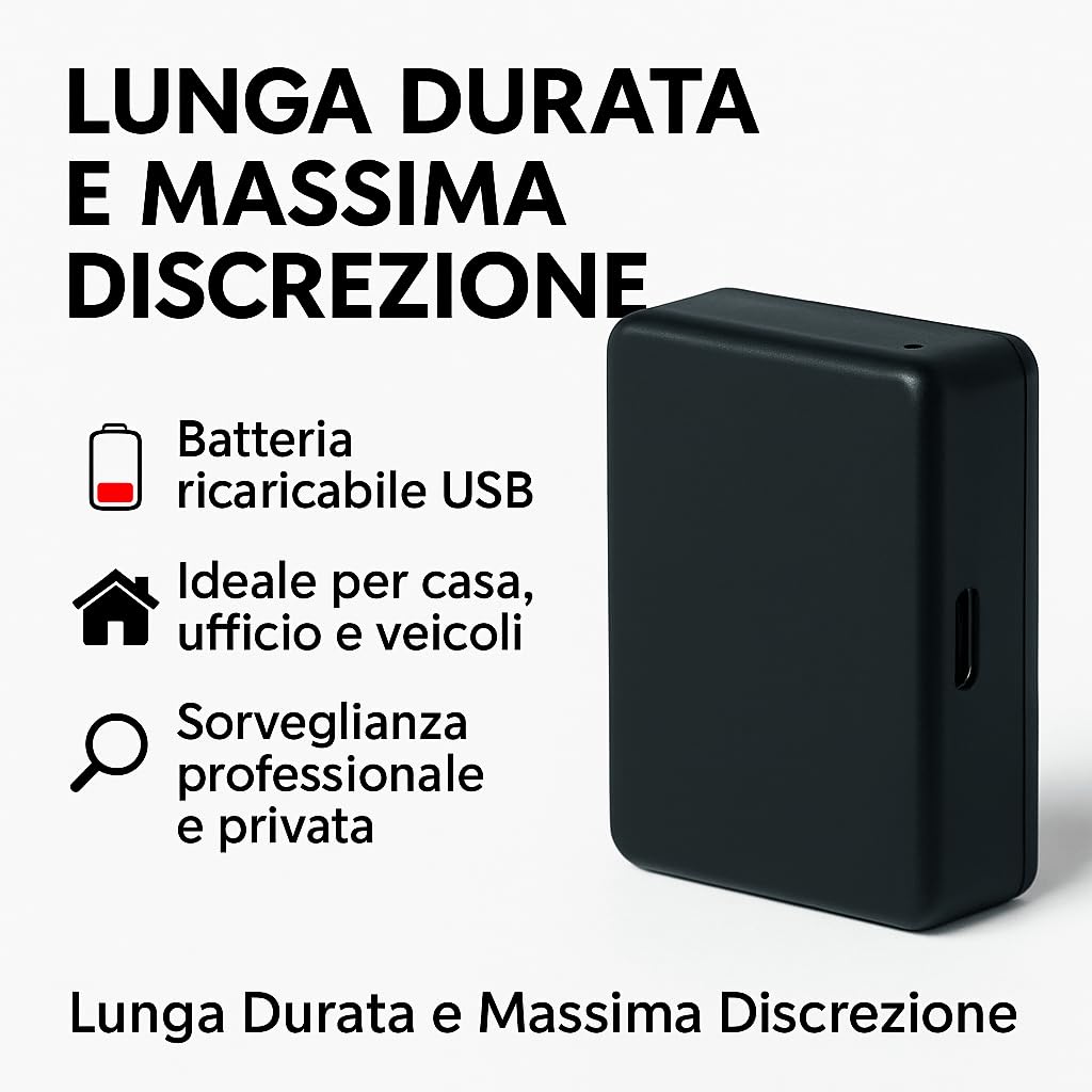 Microspia Antifurto Audio GSM – Dispositivo di Ascolto Ambientale AUDIO POTENZIATO Level 8, no GPS localizzatore, Chiamata o SMS Automatici, Ascolto LIVE a Distanza Illimitata, rete GSM (M69)