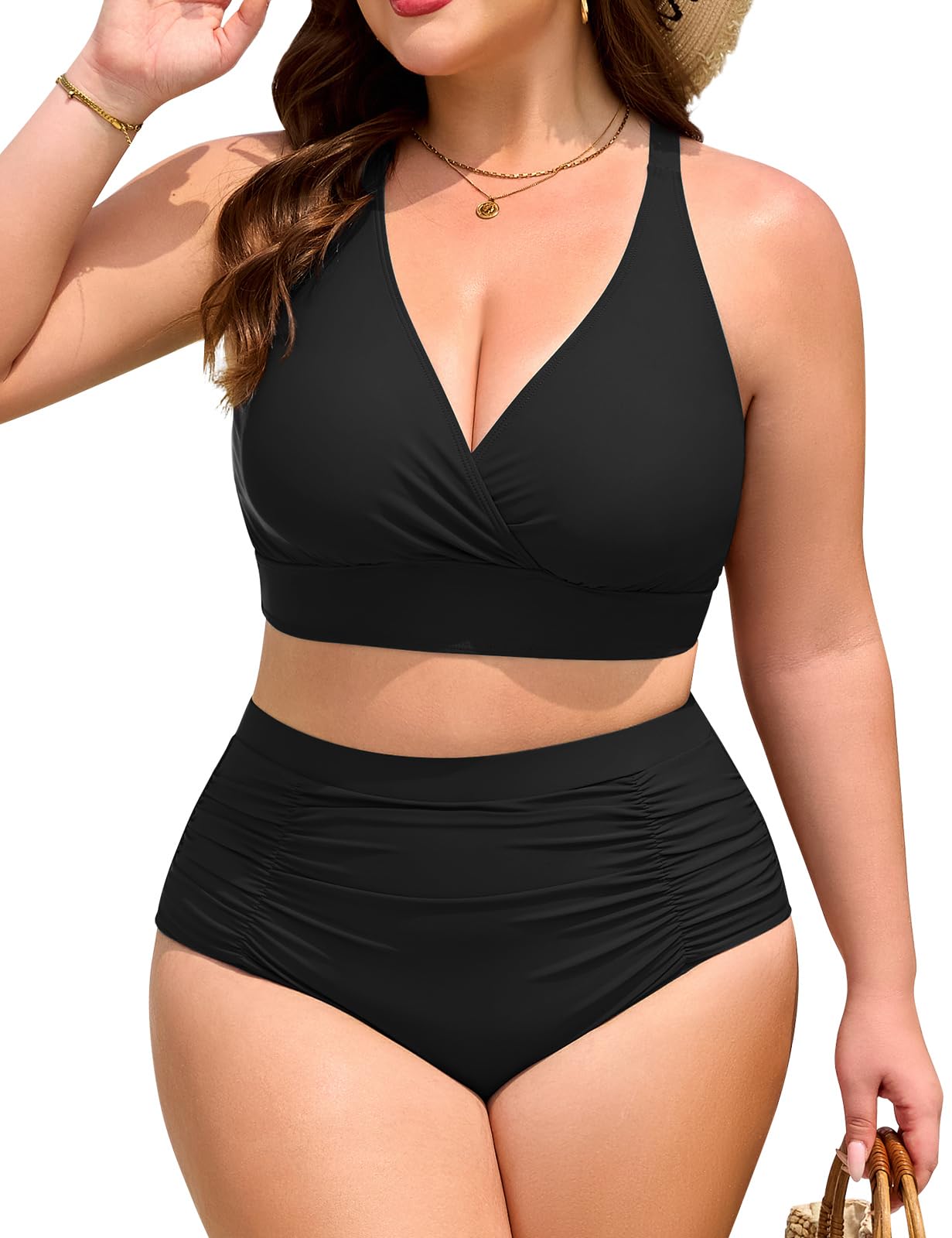 Nadeer Conjunto De Bikini De Talla Grande Reductor Cintura Alta Push Up Mujer Ropa De Playa