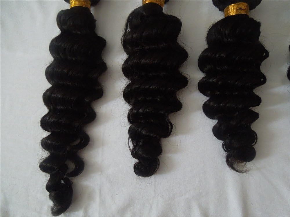 HairPR Hair 3 Bundles Hair Weft Virgin Hair 100% Human Indian Hair Weave 10 Inches-28 Inches Natural Color 300 Gram Deep Wave