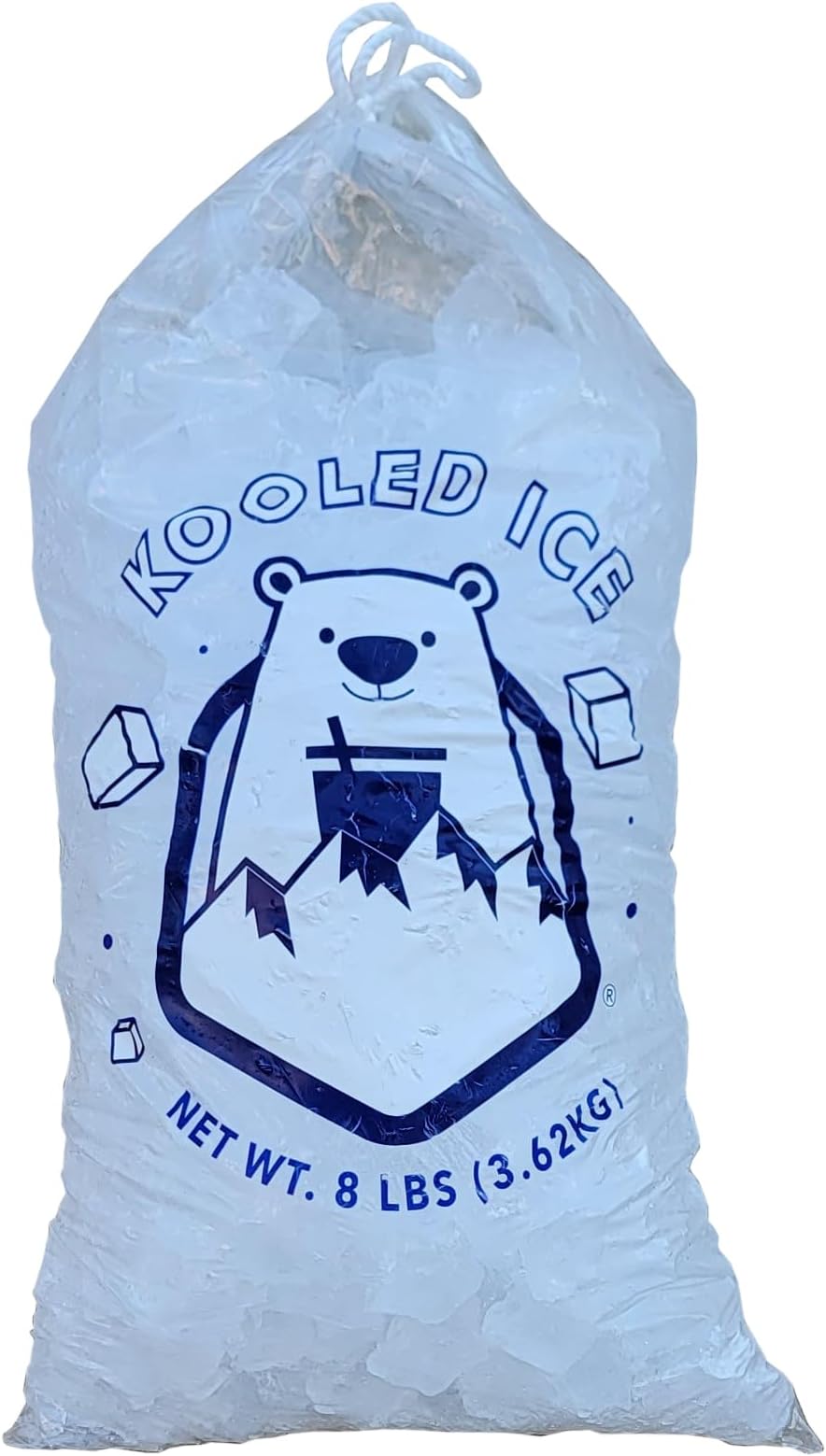 8 lb Ice Bags with Drawstrings 11 in x 18 in x 1.4 mil Case