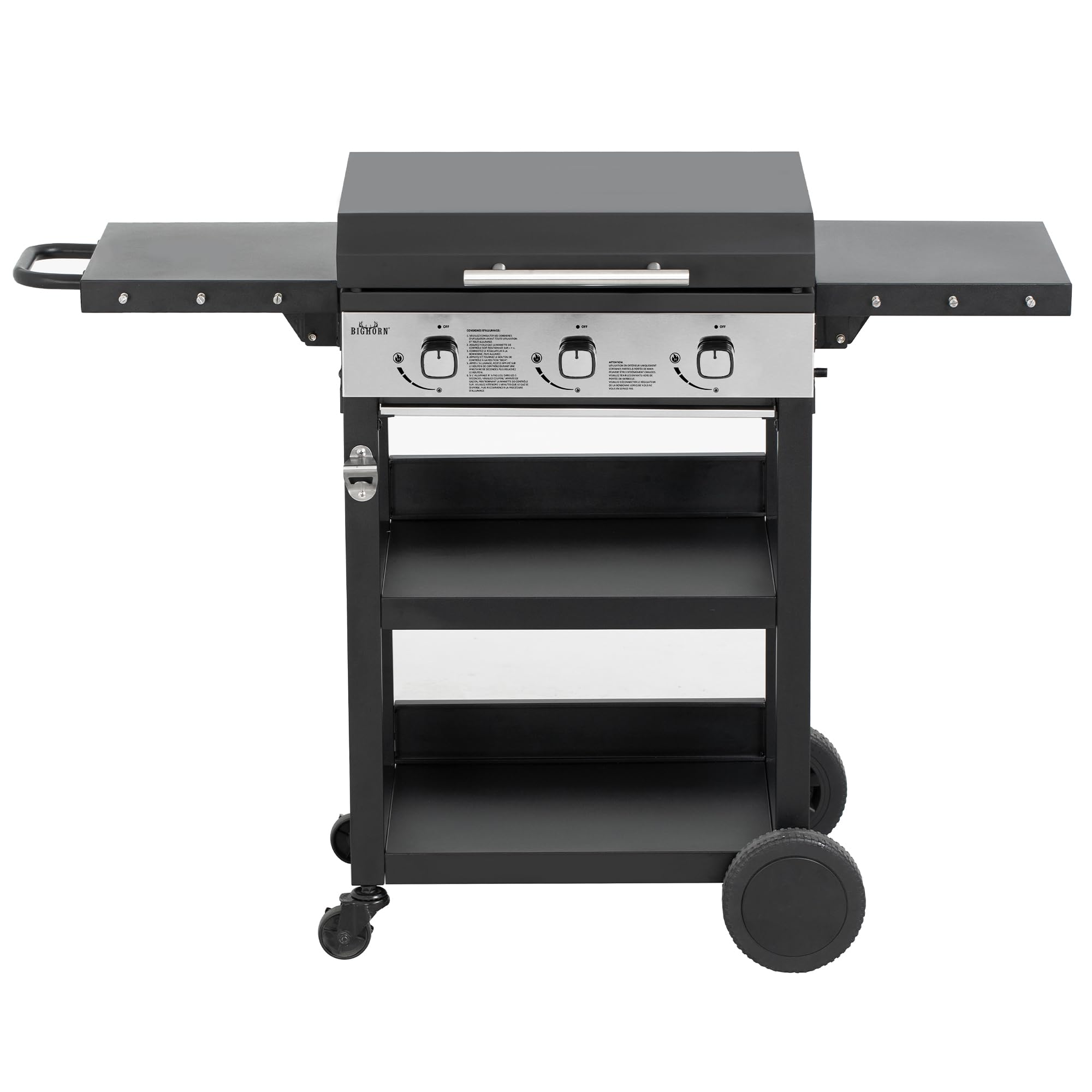 BIG HORN Piastra a gas con 3 bruciatori con carrello e coperchio; 7.2 kW