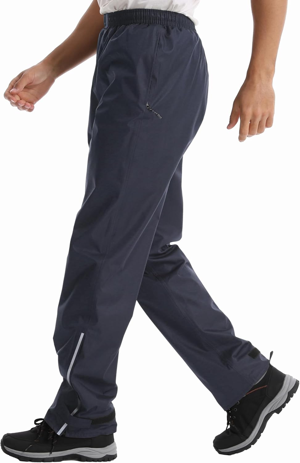 iCreek Men's Rain Pants Waterproof Rain Over Pants Hiking Pants Windproof Lightweight Outdoor for Golf, Fishing