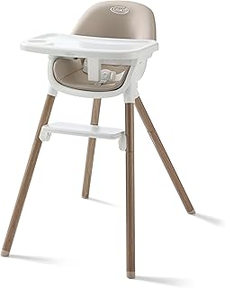 Graco Ready2Dine 4-in-1 Highchair, Portable High Chair with 4 Growing Stages, Foldable Baby High Chair, Toddler Feeding Seat, Youth Stool, and Big Kid Seat, Linden