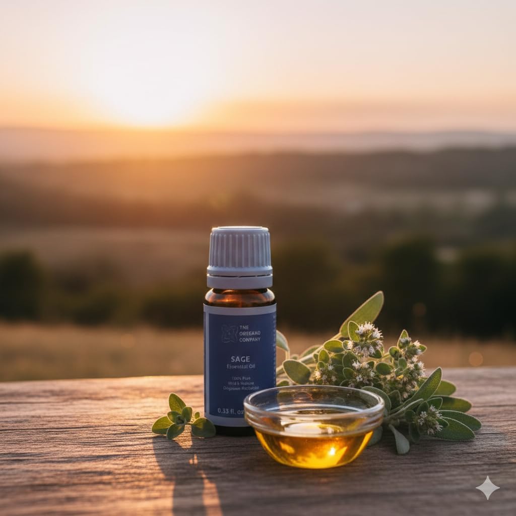 Sage Oil 0.33 fl.oz 10 ml, 100% Pure Wild Natural Salvia Officinalis Essential Oil