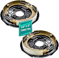 JAAutoparts 12x2 Electric Trailer Brake Assemblies for 7000 lb Axles - Pair Fits 6/8 Lug #42 Spline Drums, Replaces K23-181-00
