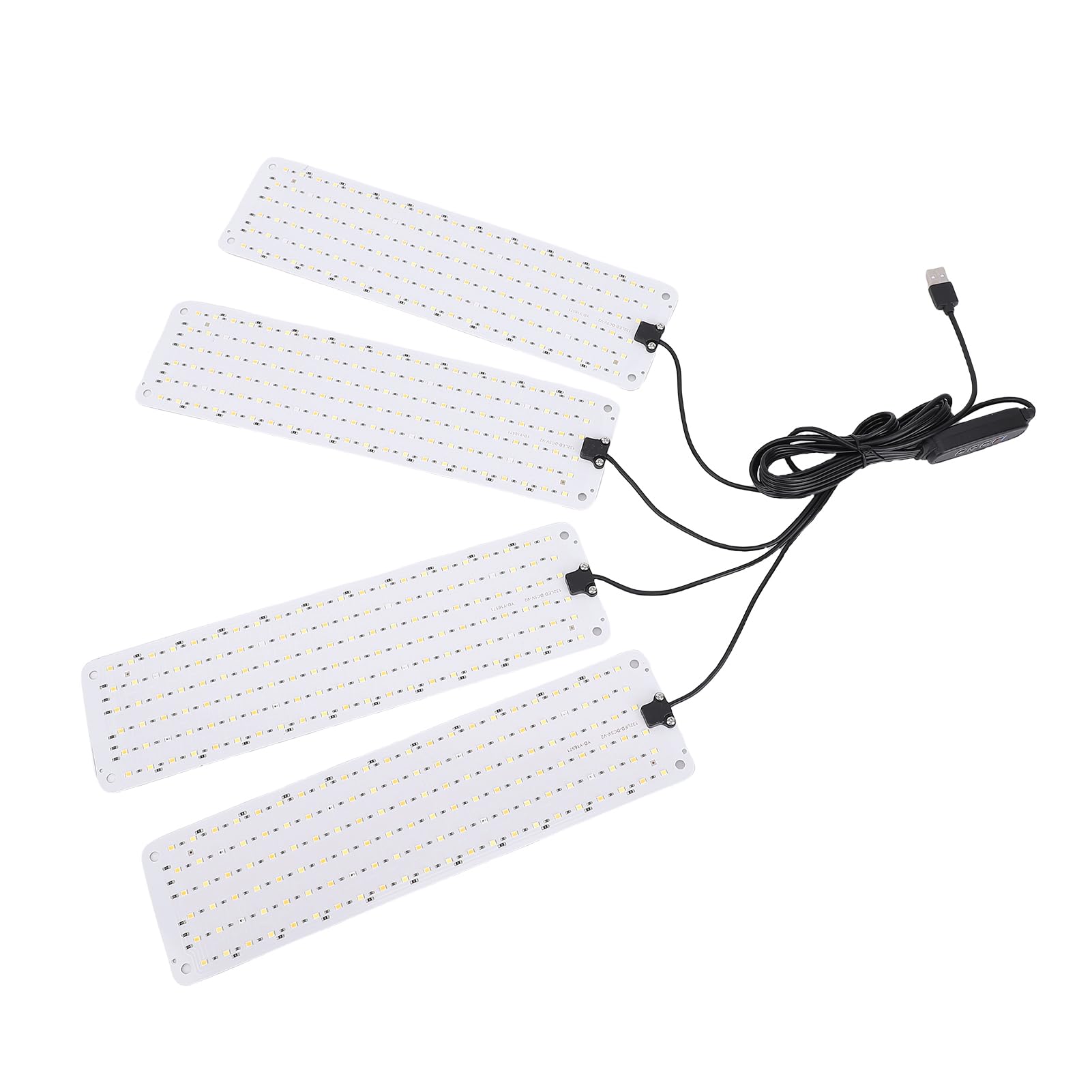 Luz LED de cultivo, luces de espectro completo para plantas de interior con temporizador automático, lámpara de cultivo de alto ahorro de energía PPFD para verduras, flores y (4 cabeza)