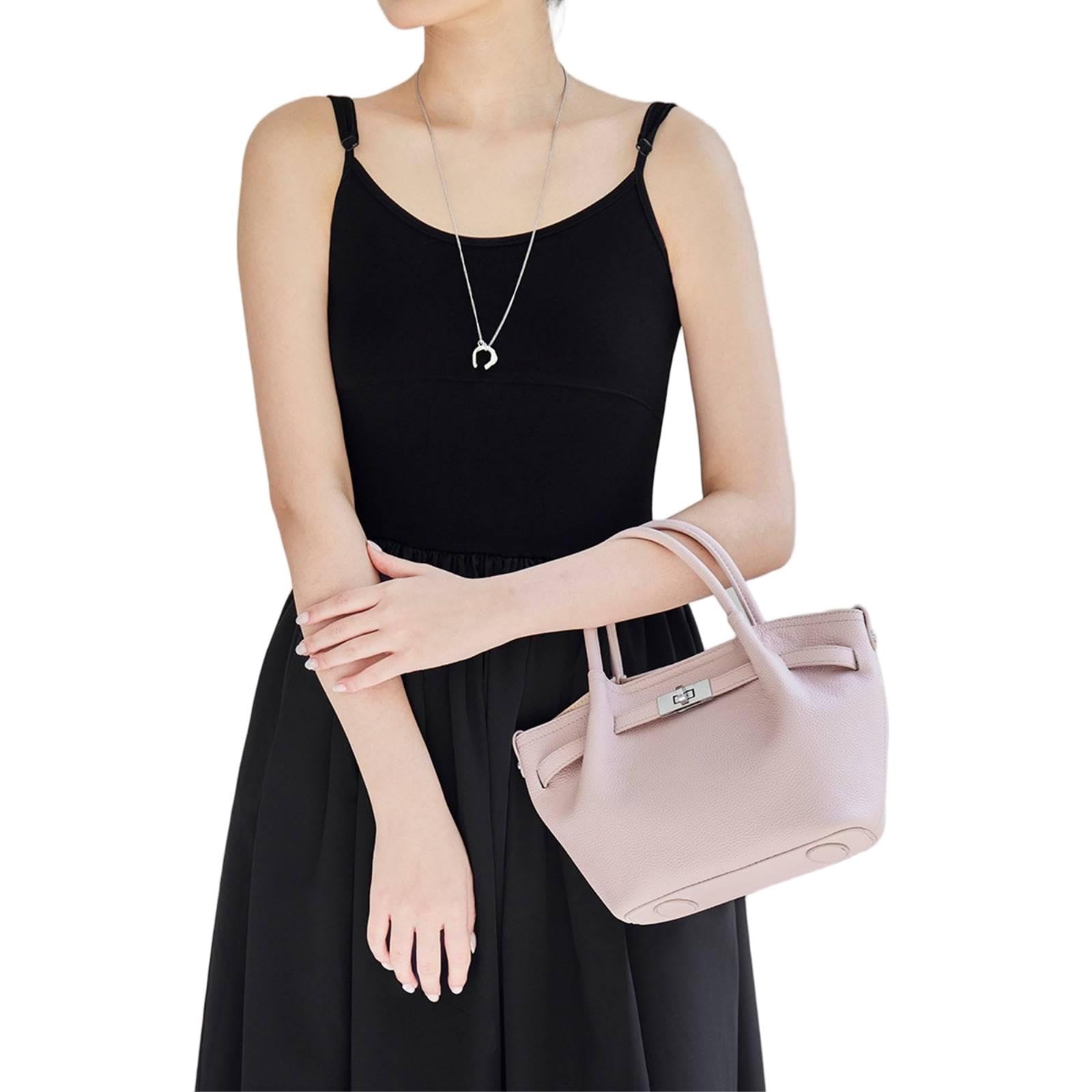 XXDML - Bolsos blancos para mujer, bolsas de cubo, dos asas superiores, 27