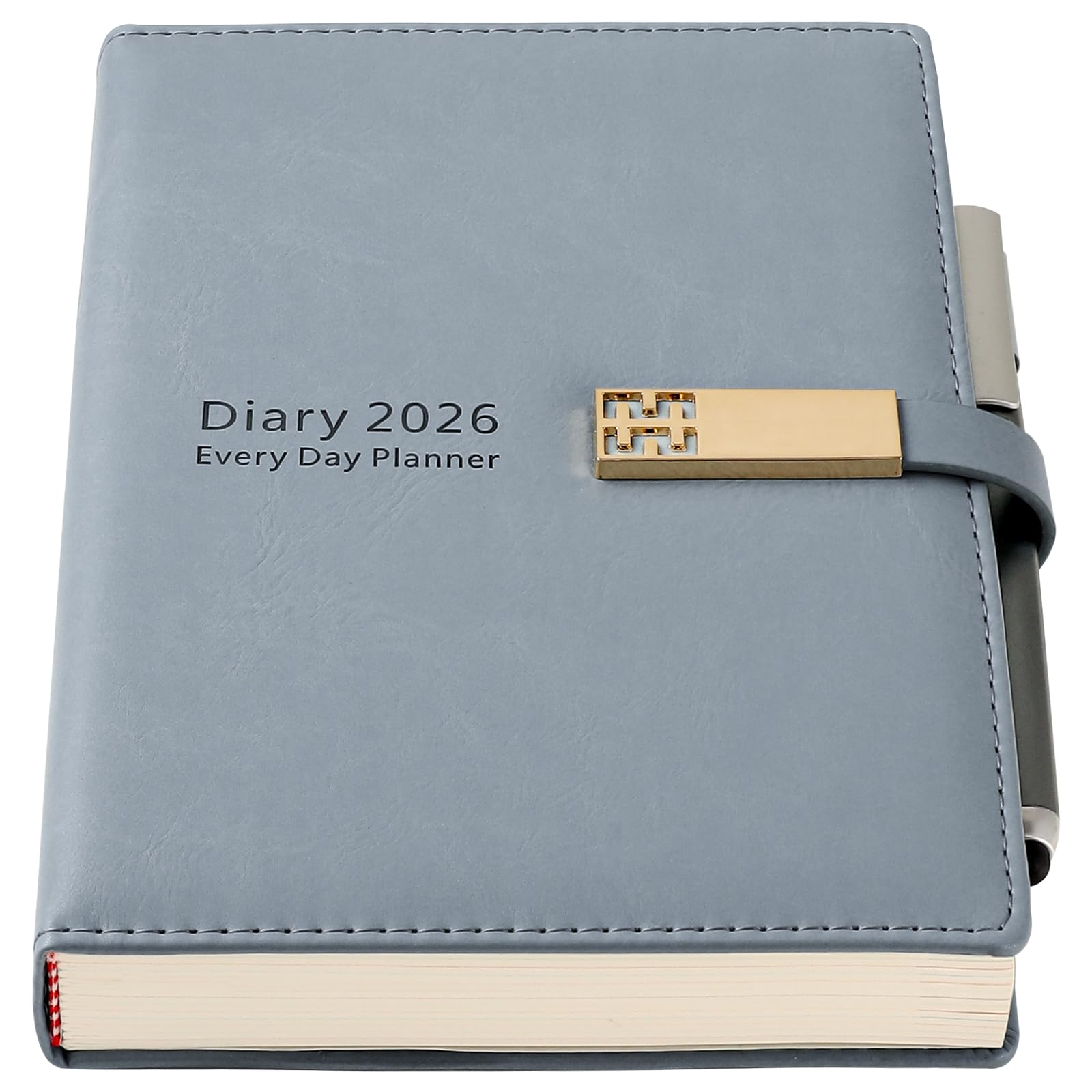 Akademischer Tages- und Monatskalender 2026 Dairy, A5, Seite pro Tag von Januar 2026 bis Dezember 2026, Organizer, Tages- und Monatsplaner mit bunten monatlichen Registern, Stift, Stiftschlaufe und