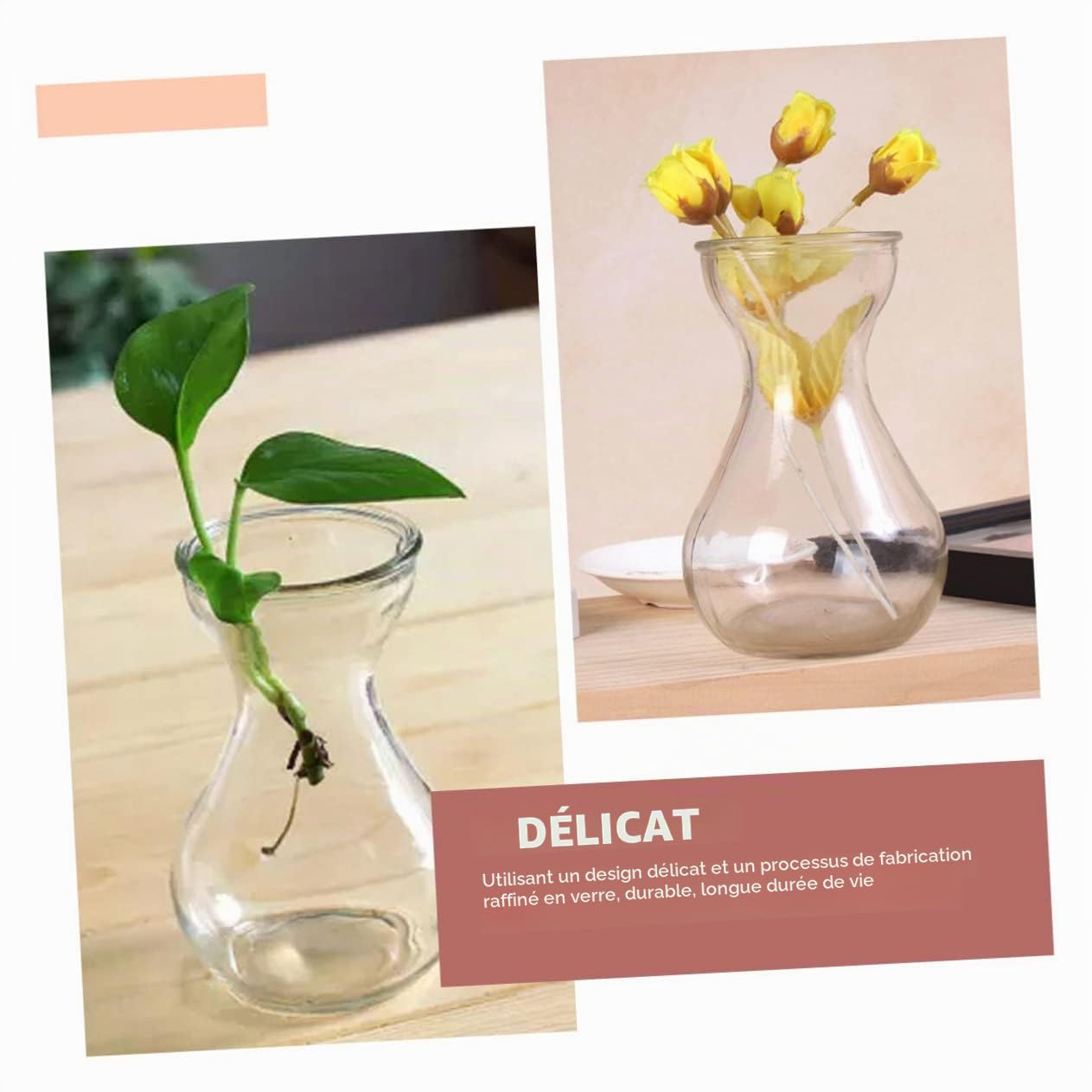 Artibetter 4 Pièces Vase en Jacinthe Décorations en Cristal pour La Maison Décor Rétro Miniture Décoration Vase Hydroponique Vases À Fleurs en Jacinthe Petits Vases À Fleurs en Verre