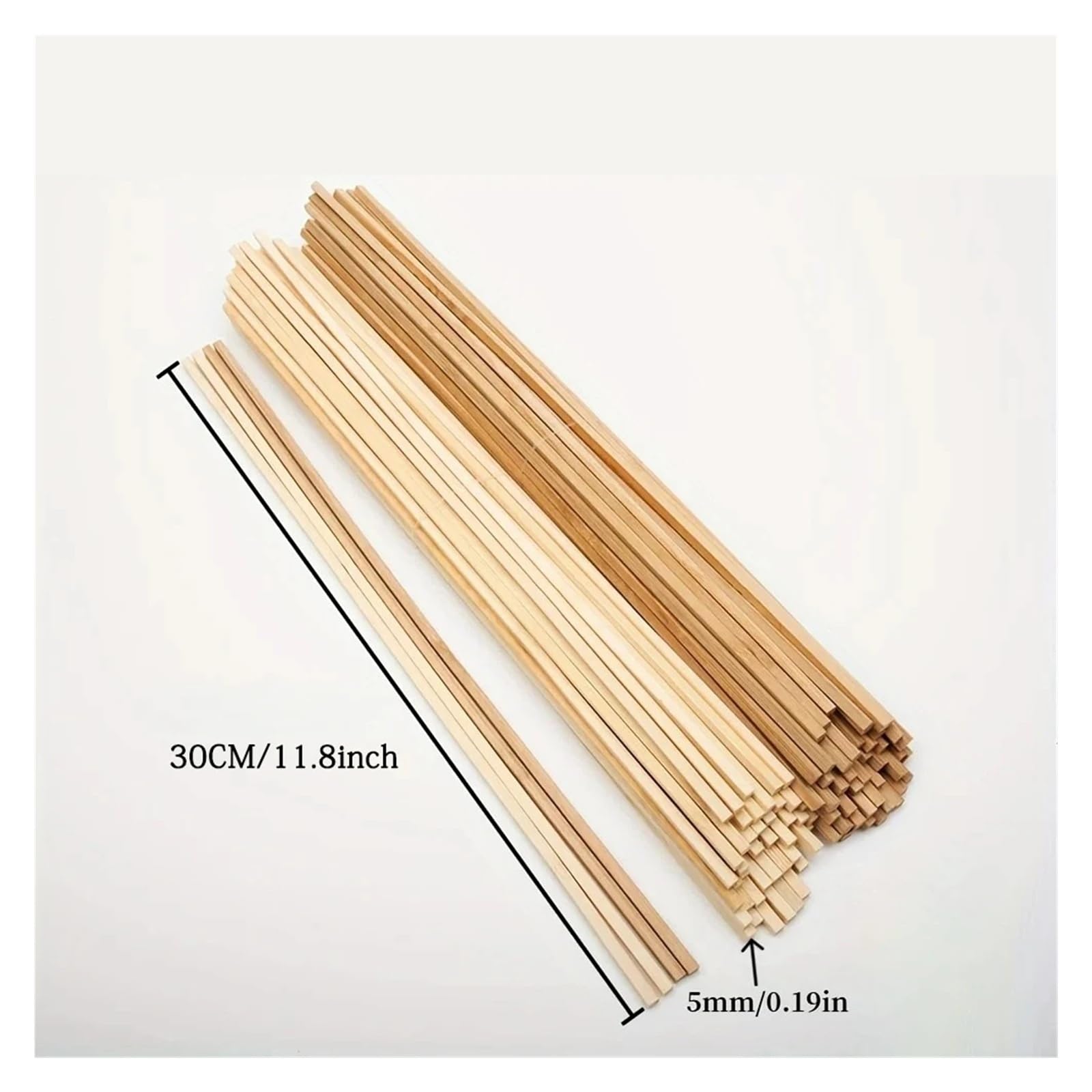 Tiges Lisses en Bois, bâtons de Bambou, Paquet Multicolore 50 1/6x12 Pouces for l'artisanat