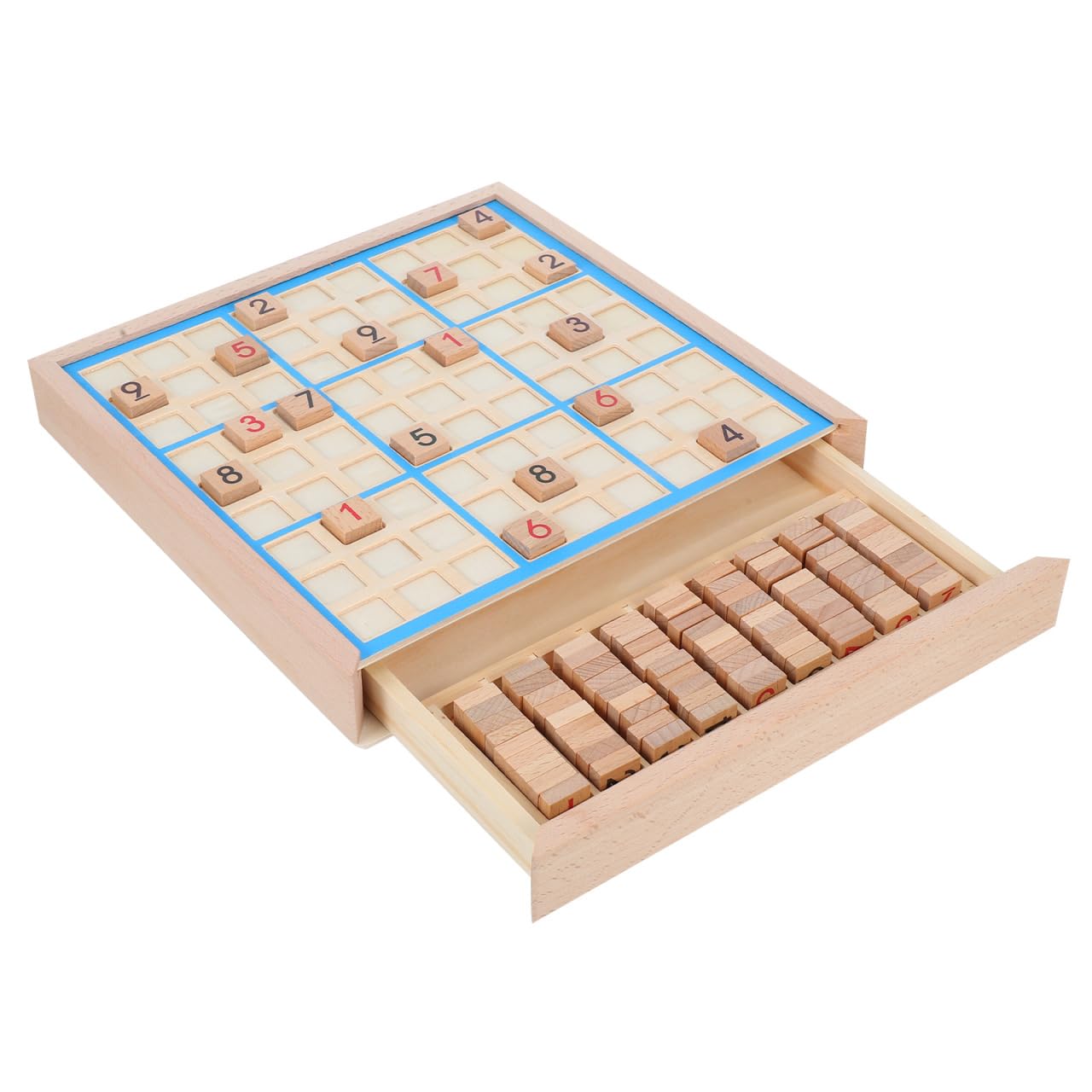 Toyvian Jeu De Société Sudoku en Bois 22.50 Cm Puzzle Educatif pour Enfants Formation Raisonnement Logique Et Créativité Développement Intellectuel