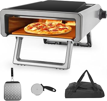 Pizza Oven, 12" Pizza Oven Outdoor, Gas Pizza Ovens for Outside, Camping, Stainless Steel Outdoor Cooking Pizza Maker Ideal for Kitchen and Party Cooking