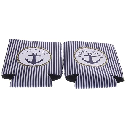 Spograde 1 Pair of Captain First Mate Beer Can Cooler Sleeve Holder Party Favor
