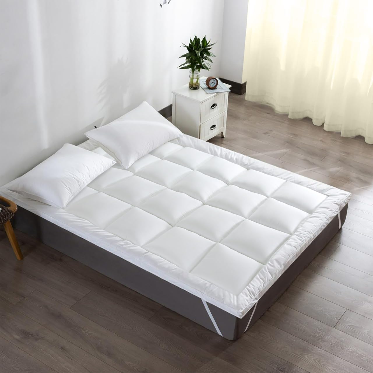 Orthopaedic Mattress Topper 10cm Extra Deep Hotel Quality Microfiber Filled Box Stitch 4 E...