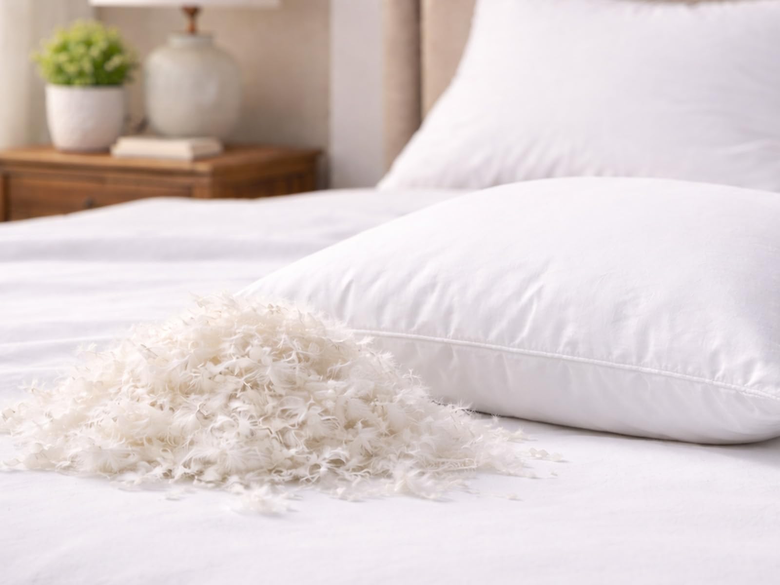 beties - PublikSoft - 2er Set Daunen Füllkissen 40x60 cm – 400 g halbweiße 70% Daunen 30% Federn – waschbares Baumwoll Inlett – Sofa-, Kopf- & Couchkissen – weich & komfortstützend