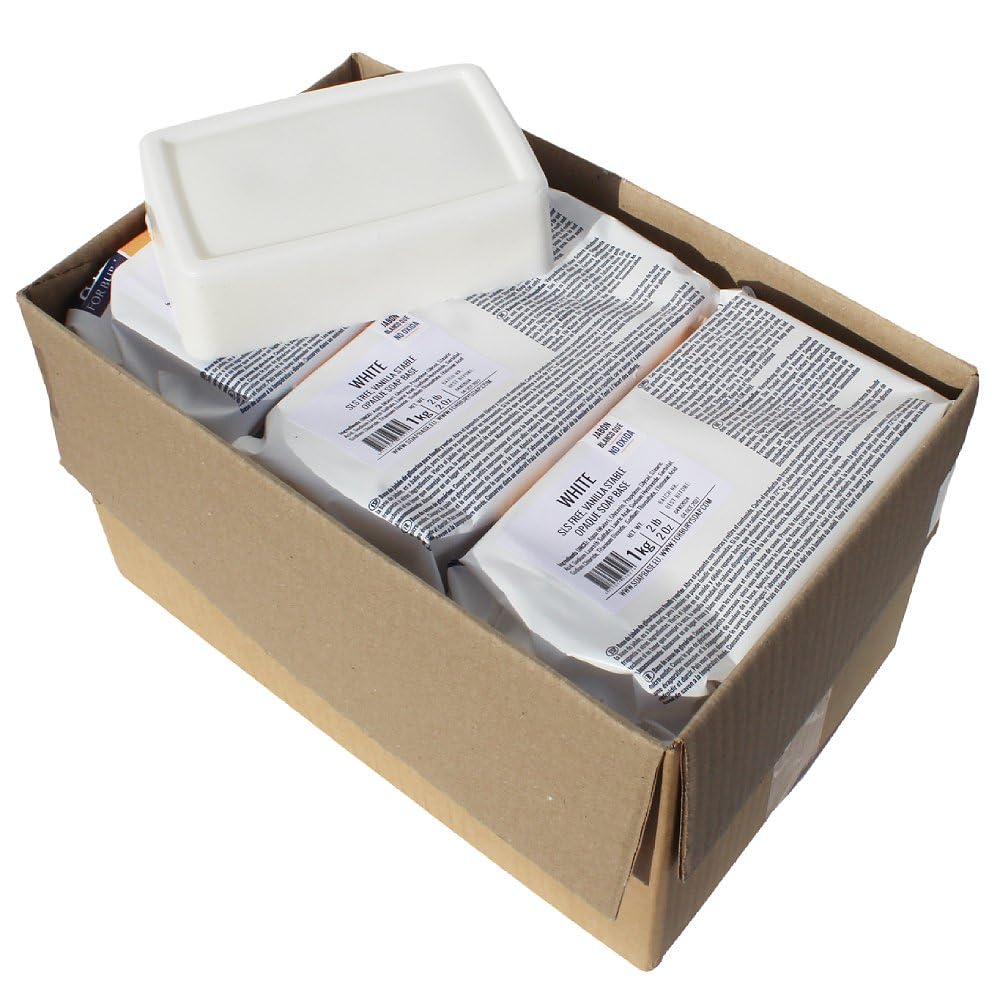 Base di sapone bianco senza ossidazione | Base glicerina stabile alla vanillina per saponi opachi a casa, aromi personalizzabili