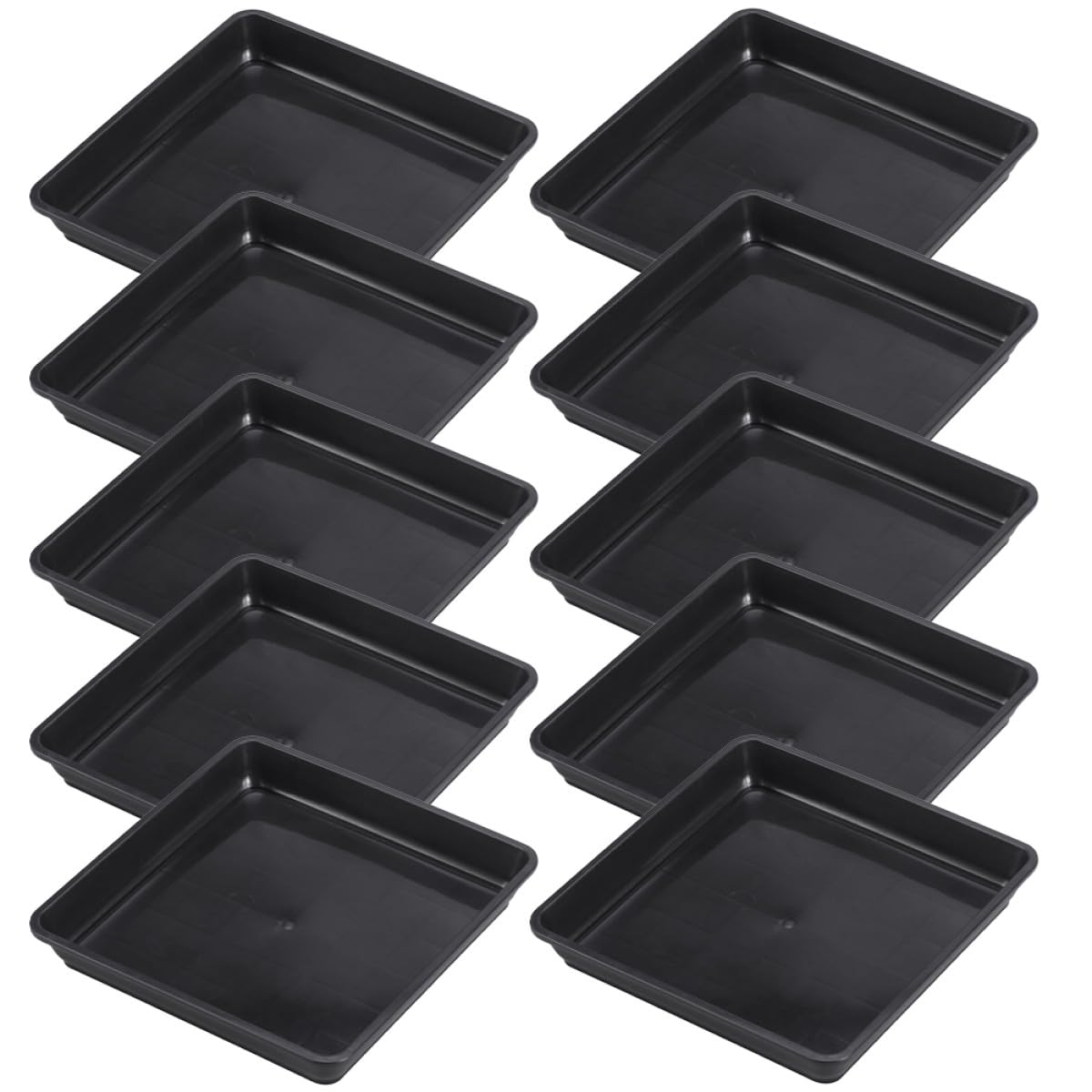 GLEAVI 15 Piezas Platillos Cuadrados para Macetas, Bandejas de Goteo de Plástico Negro 18x18 Cm, sin Agujeros para Plantas de Interior, Bandejas para Jardineras y Cuidado de Plantas
