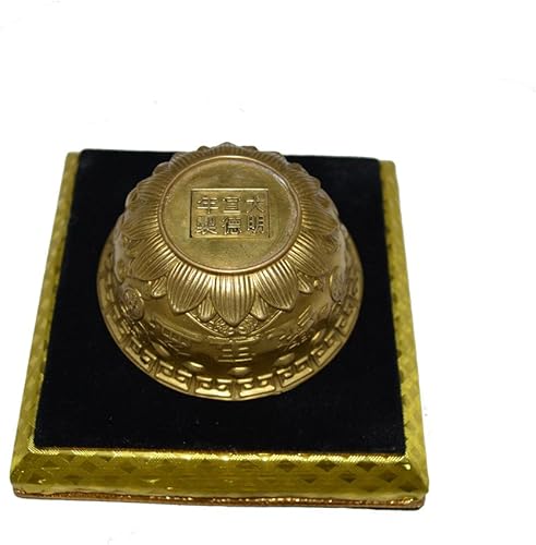 Miniatura 5 de Estatua del cuenco del tesoro de latón hecho a mano del folk chino