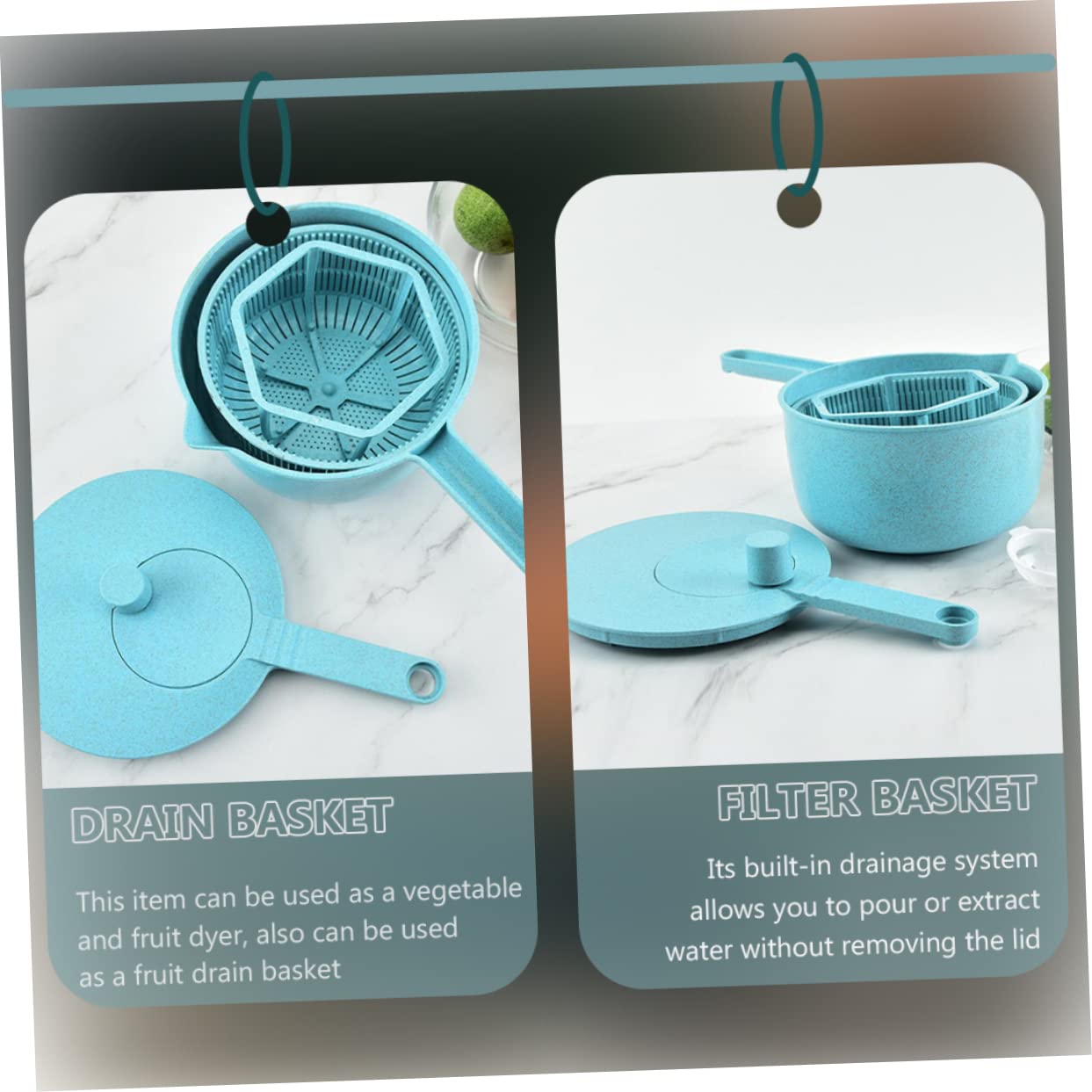 PRETYZOOM Manual Salad Vegetable Filter Basket Efficient Kitchen Tool for Quick Drying Easy Drainage and Storage for Home Cooking and Dining Occasions