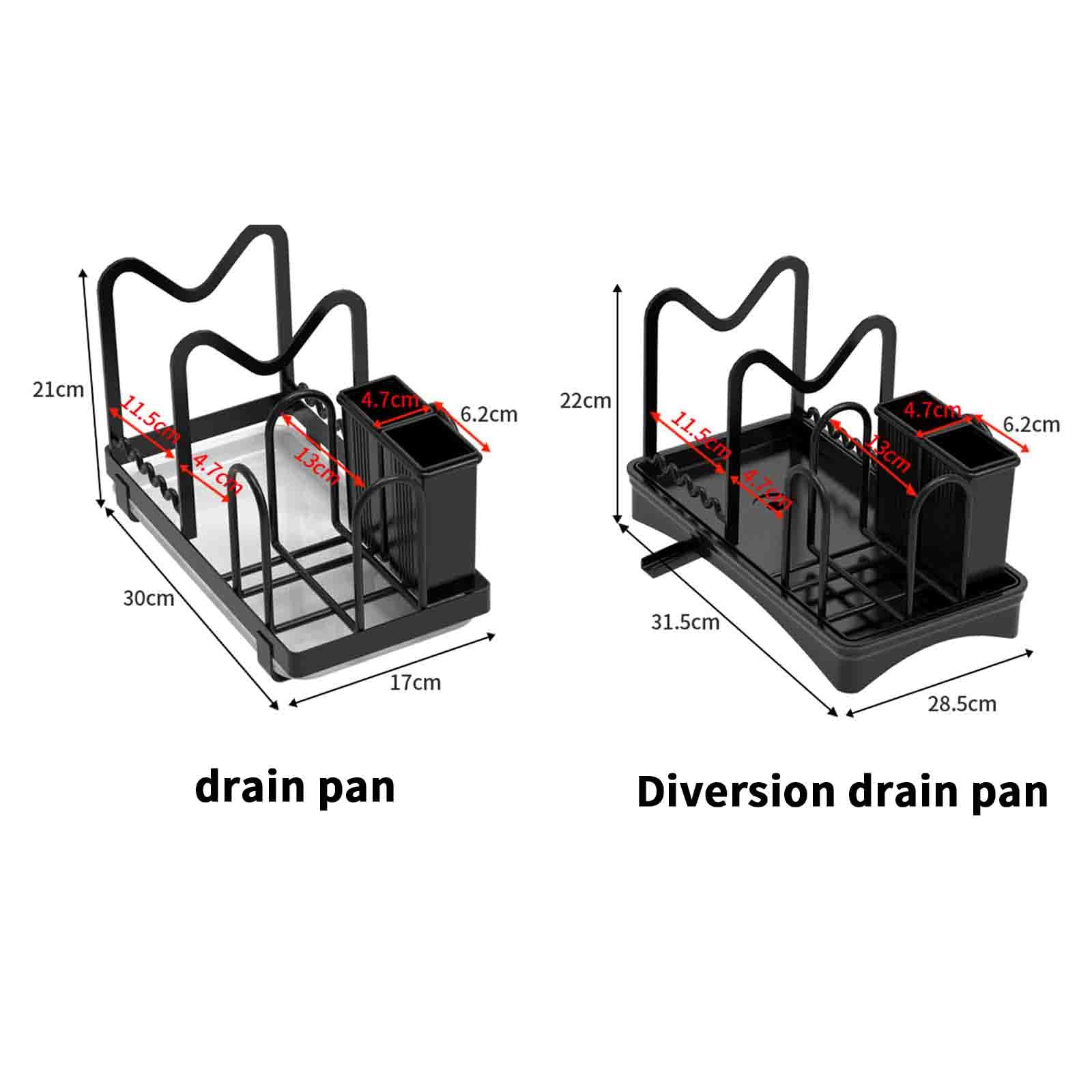 Escurreplatos Sobre Fregadero Escurridor Fregadero Escurridor De Platos Escurre Platos Para Muebles De Cocina Estante De Almacenamiento De Cocina Con Tubo De Drenaje (black,30x17x21cm)