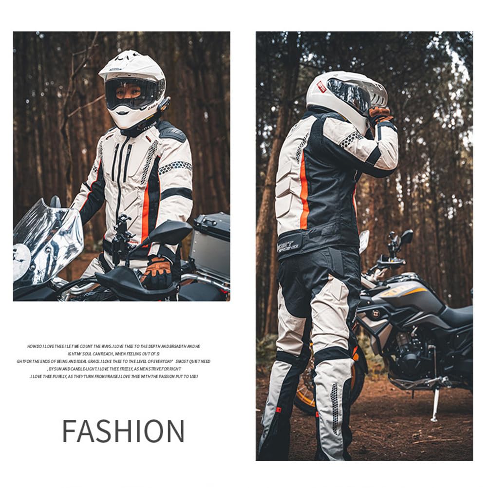 Zestaw kurtki i spodni motocyklowych, wodoodporny, wiatroszczelny, ochronny, pancerze CE, kombinezon wyścigowy, sprzęt ochronny dla mężczyzn i kobiet, kierowców, odzież motocyklowa