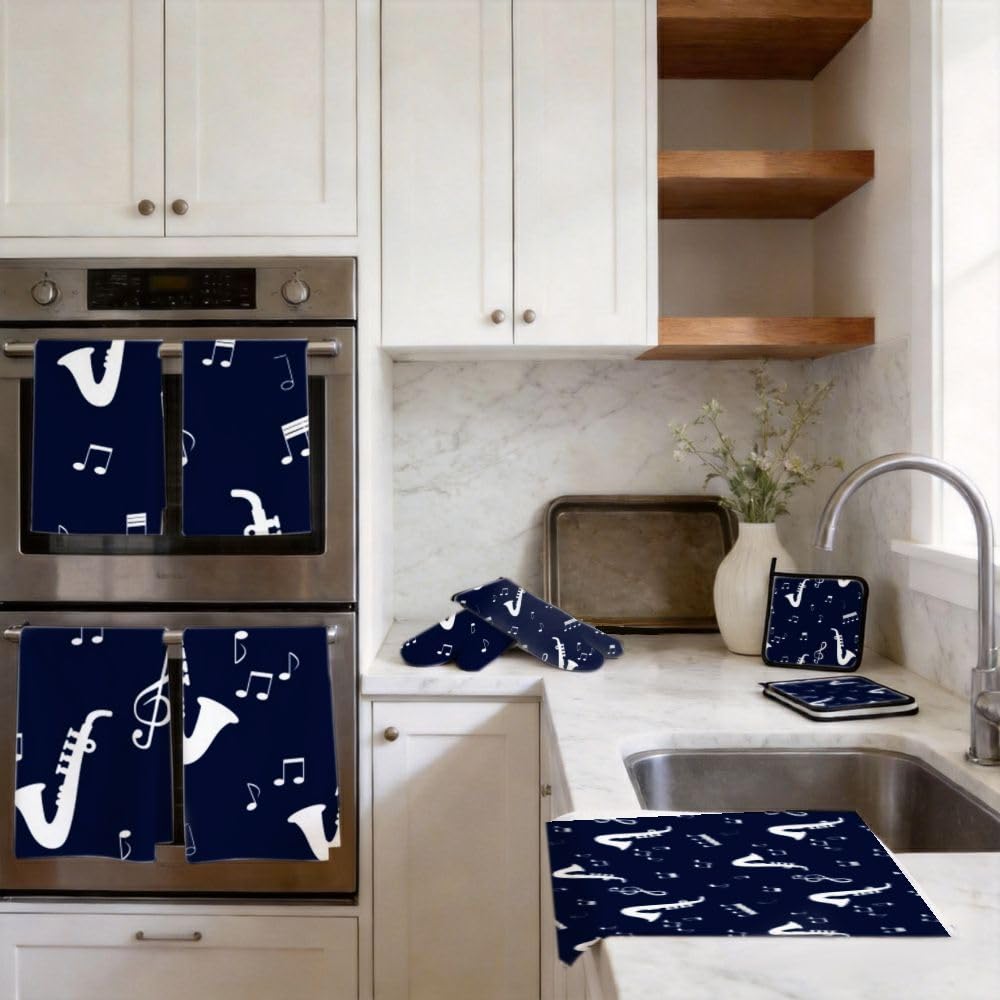 9PCS Jazz Saxofono Cucina Decor e Accessori Set