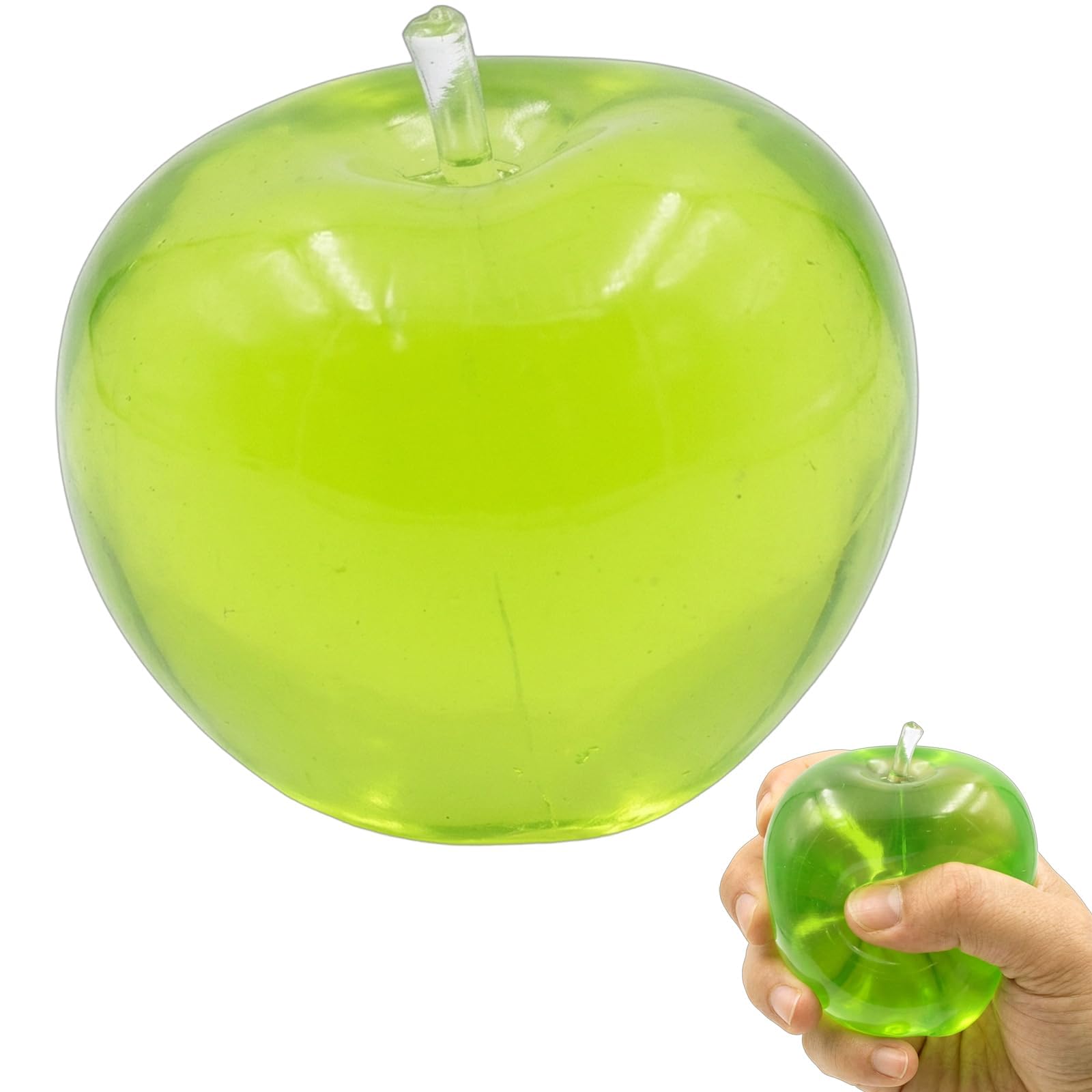 Apple Squishy Stress Ball, Soft and Squishy Apple for Stress Relief, Hand Therapy, Green Apple Squishy Ball for Desk and Home Use
