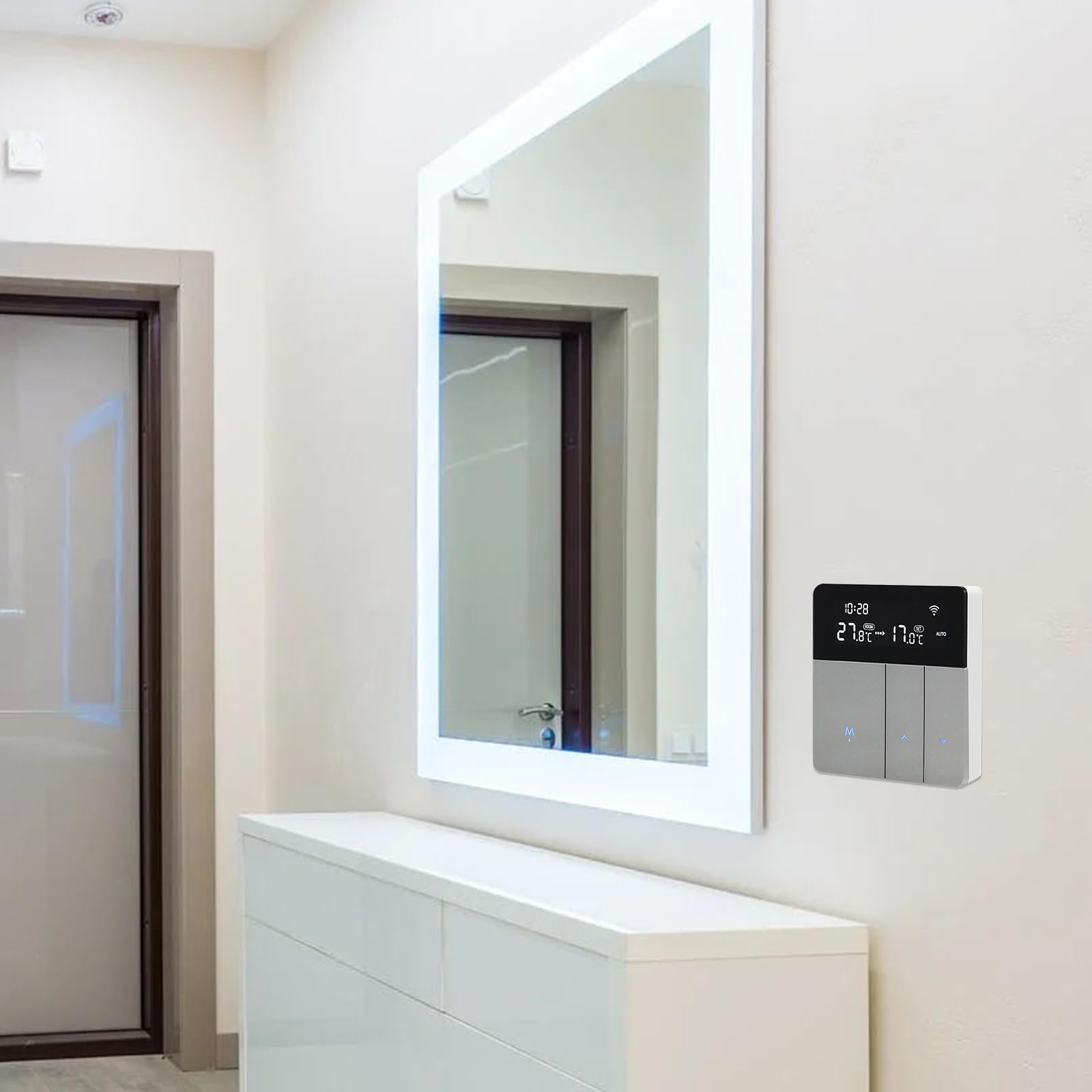 (Smart Thermostat) WIFI Termostato intelligente con display LCD Termostato intelligente per riscaldamento Termostato APP e controllo vocale Regolatore di temperatura costante per interni Termost