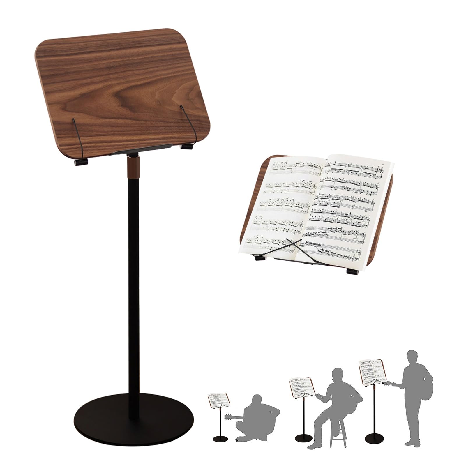 Pupitre De Partition en Bois, Support De Livre De Musique Professionnel, Pupitre De Musique pour Guitare Et Violon À Haute Stabilité, Support De Lecture, Pupitre De Musique,