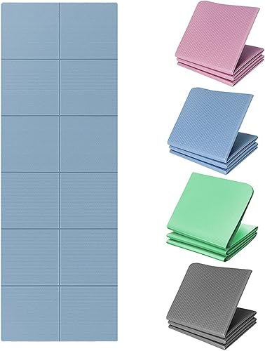 Tapete de yoga plegable para viajes y entrenamientos en casa, ligero y antideslizante, ideal para yoga, pilates, estiramientos y ejercicios de piso,