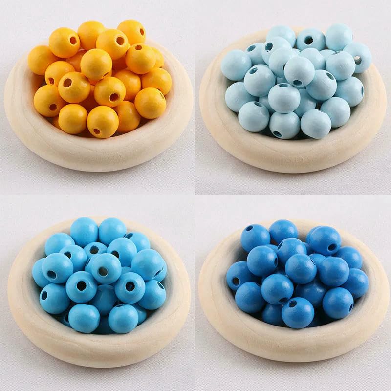 Cuentas acrílicas, Cuentas de madera redondas multicolor 12 mm a 20 for la elaboración joyas(Orange,20mm (50pcs))