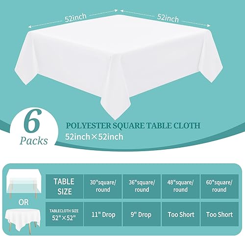 Miniatura 302 de Pesonlook Paquete de 4 manteles redondos blancos de 90 pulgadas, mantel de poliéster para mesas redondas, mantel lavable, resistente a las manchas