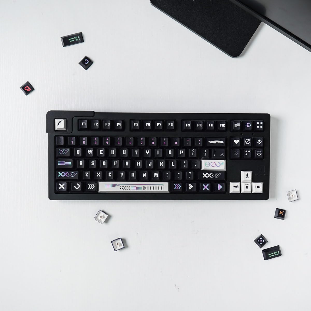 Sumgsn 131 Tasti PBT Profilo Cherry Con Design Topografico, Compatibili Con Tastiere Meccaniche 60%/65%/75%/95% E Switch Cherry MX