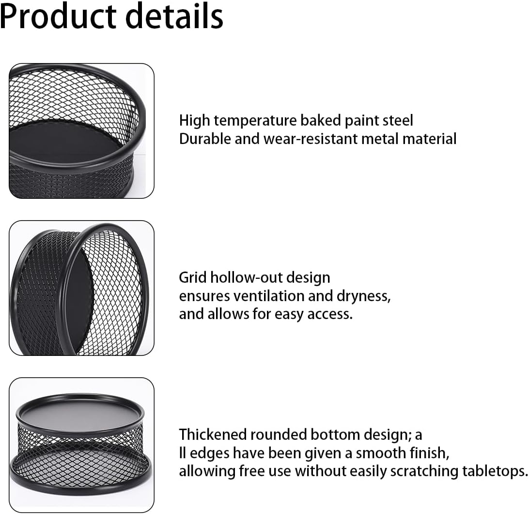 Black Minimalist Metal Paper Clip Holder, 1 Pc