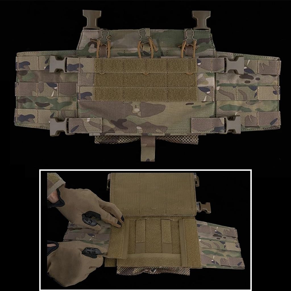 WLXW Taktischer Plattenträger, Seitliches Molle-Panel-Set for Airsoft-Jagdweste, Brustgurt-Ausrüstung, Passend for Magazintasche/Funktasche
