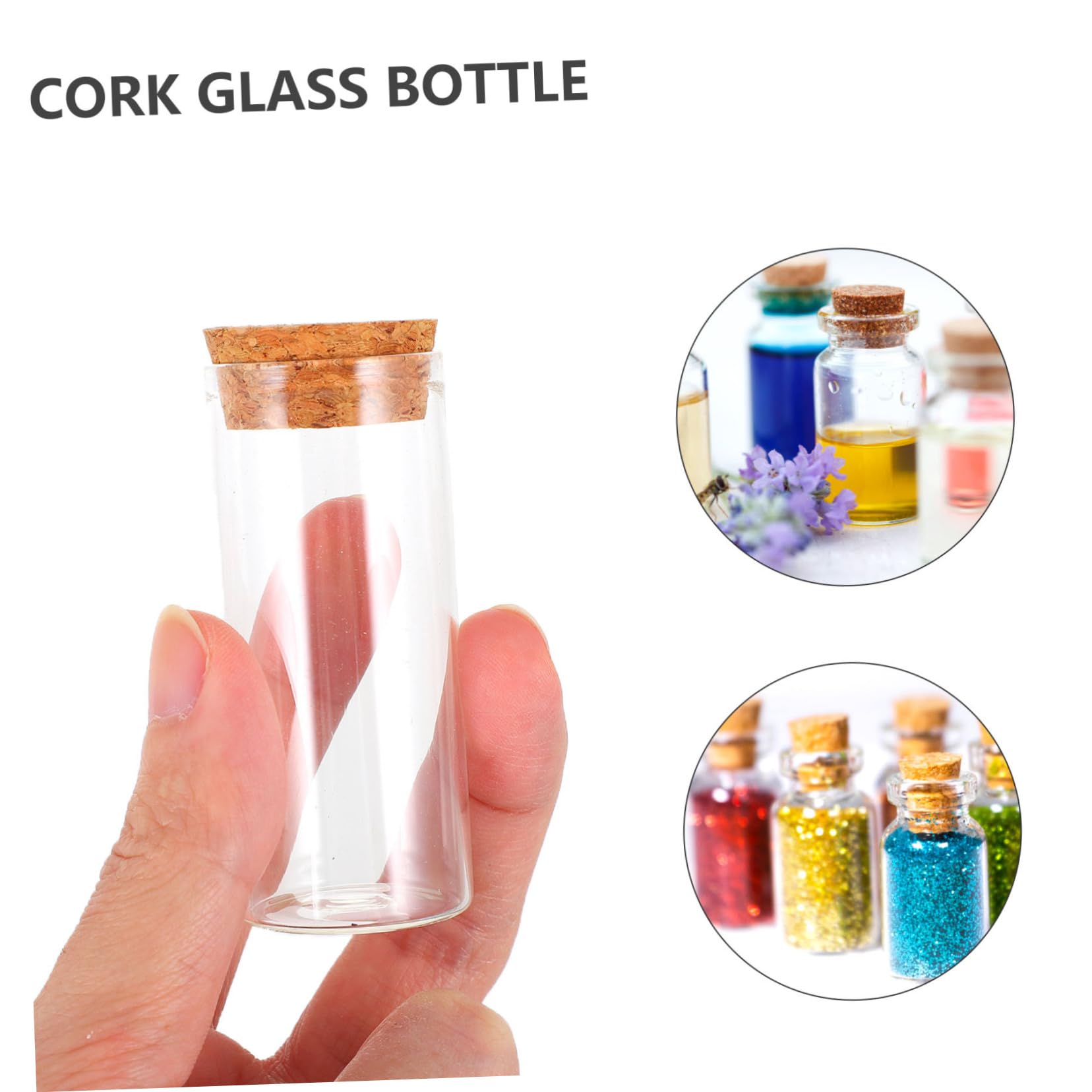 CHILDWEET Reagenzgläser als Vorratsbehälter im Labor und Süßigkeiten für Pulver 20 Stück aus Glas mit Holz Korken Klare Sicht und Staubschutz oder Haushalt