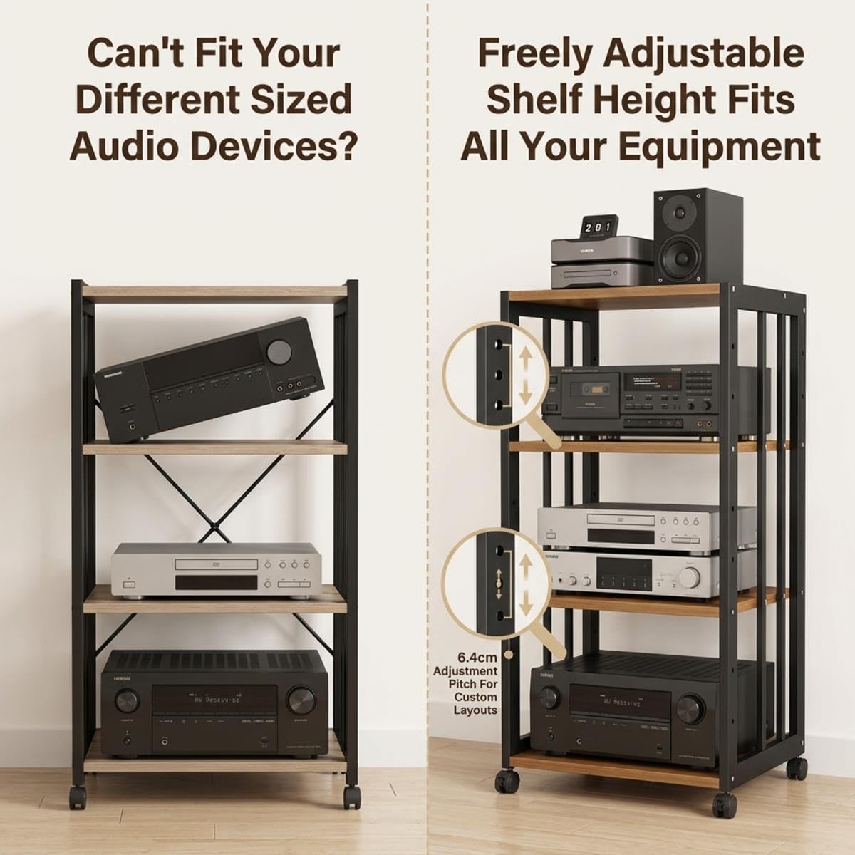 Mueble estéreo, rack audio home cinema, soporte multimedia almacenamiento