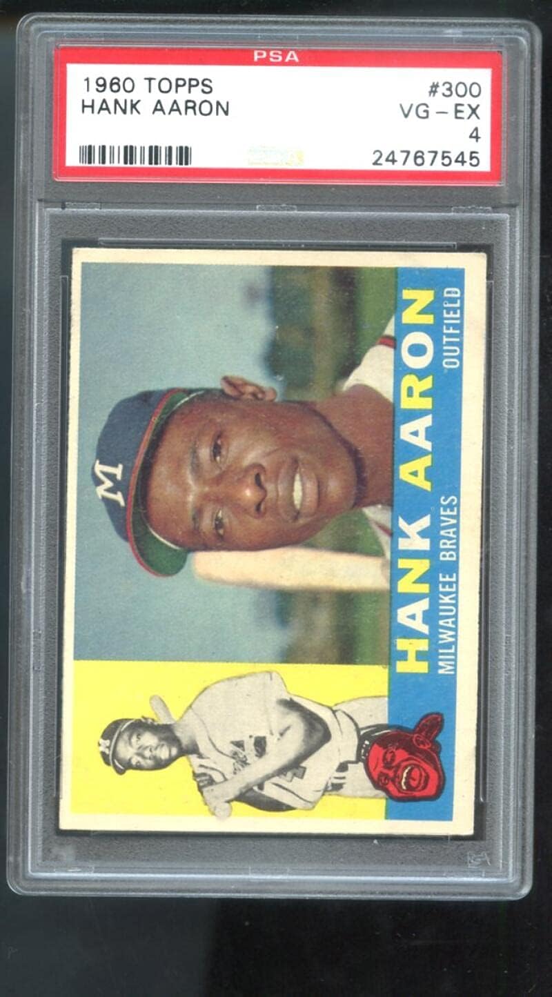 1960 Topps #300 Hank Aaron Milwaukee Braves PSA 4 Graded Baseball Card