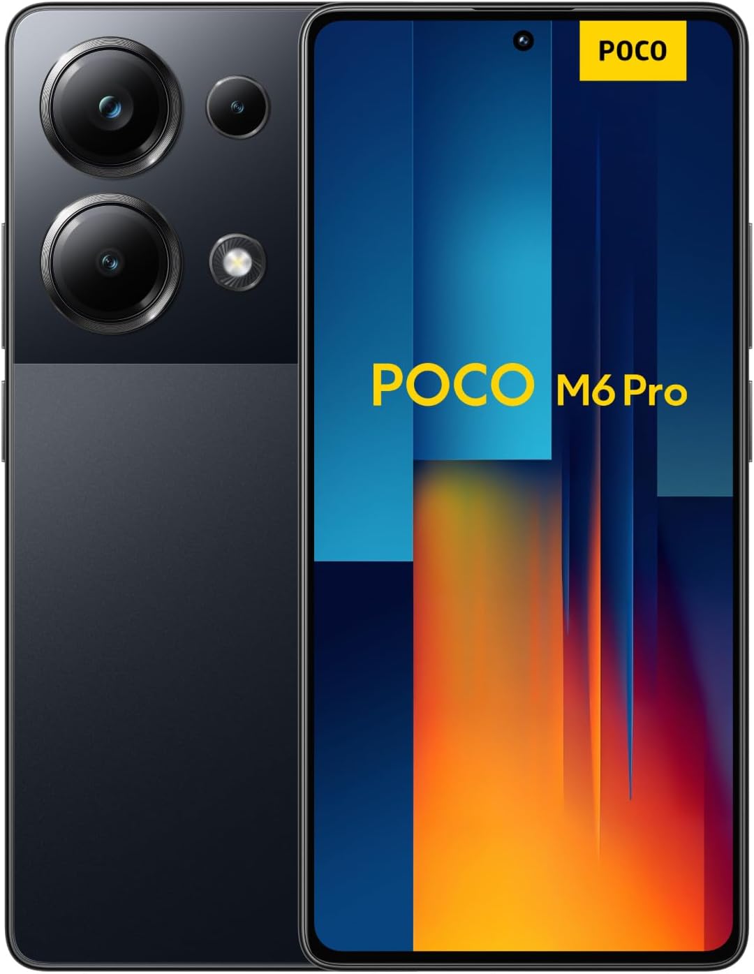 Ecran Complet Noir Poco M6 Pro (Avec Châssis) - Compatible