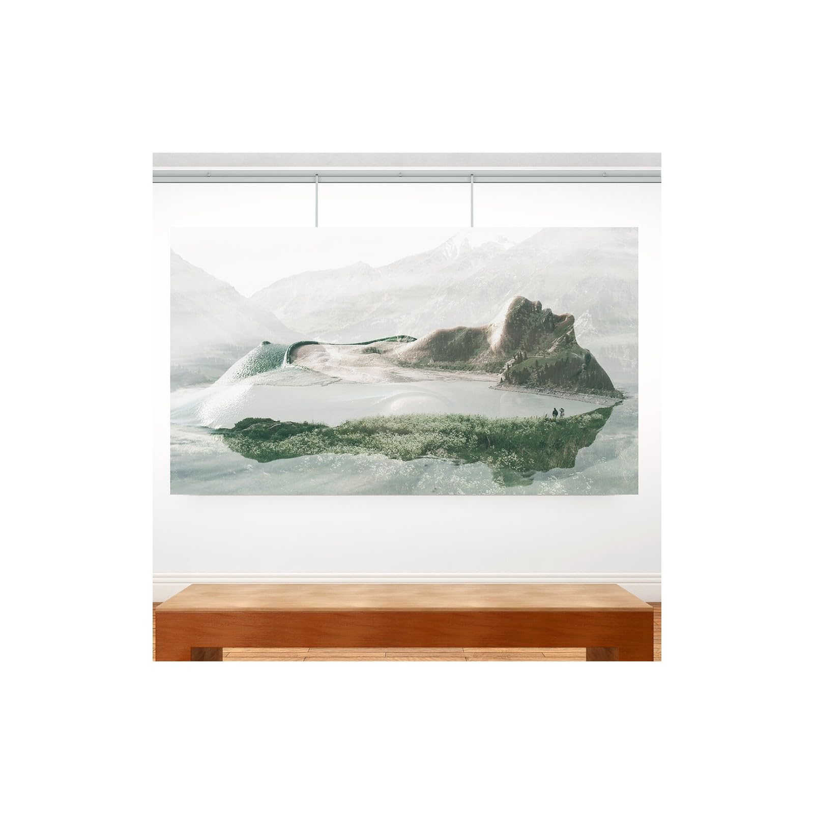 Arti Teq - Pack 100 mètres cimaise Classic + Gallery couleur Blanc - Solution d'accrochage pour décoration murale lourde - Blanc