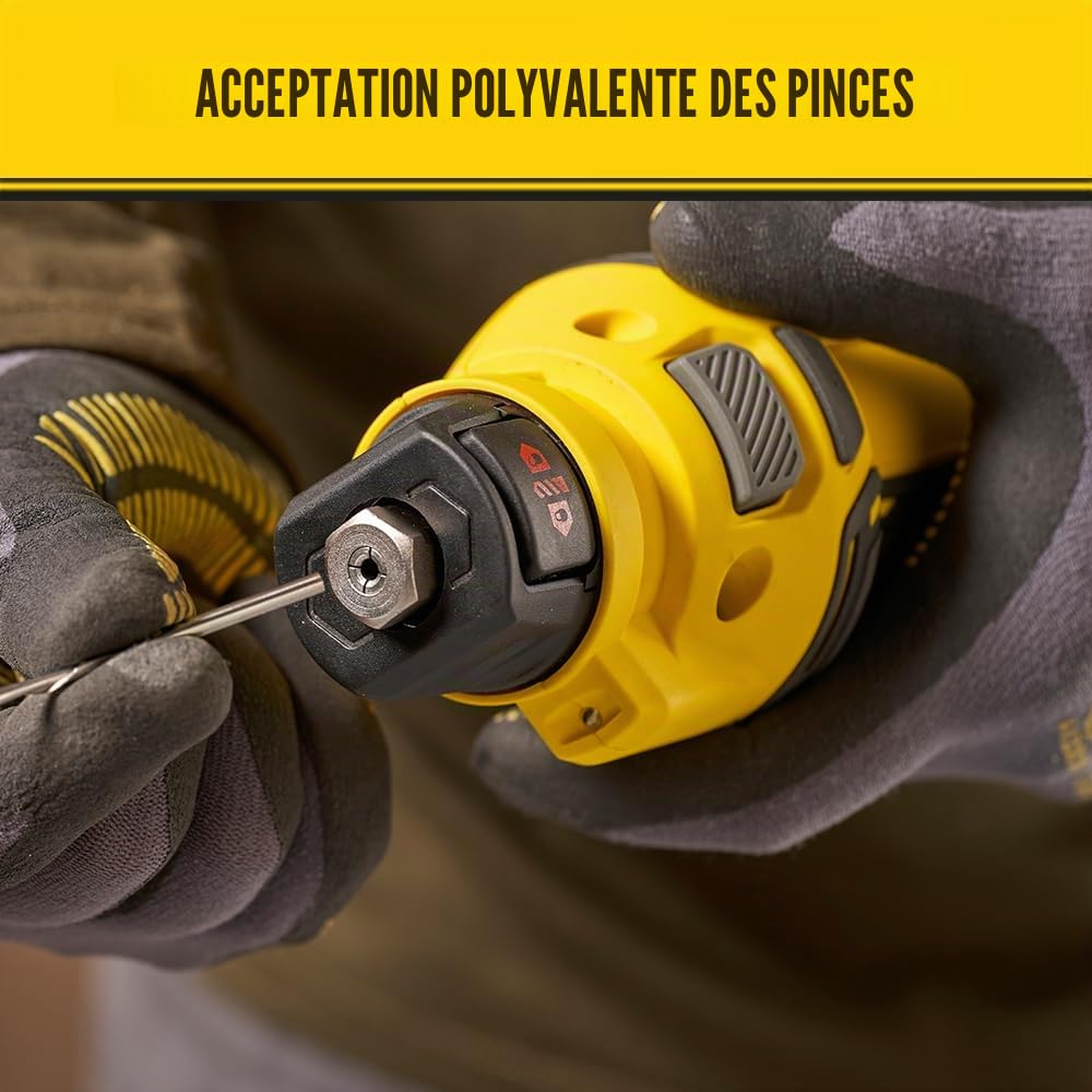 Stanley Sierra de Corte pour Panel yeso V20 Li-ION 18V, velocidad 26.000 RPM, diámetro de pinzas 3, 2 mm (1/8"), 6, 35 mm (1/4"), Luz LED. Sin cargador/batería. pour Pros et bricoleurs