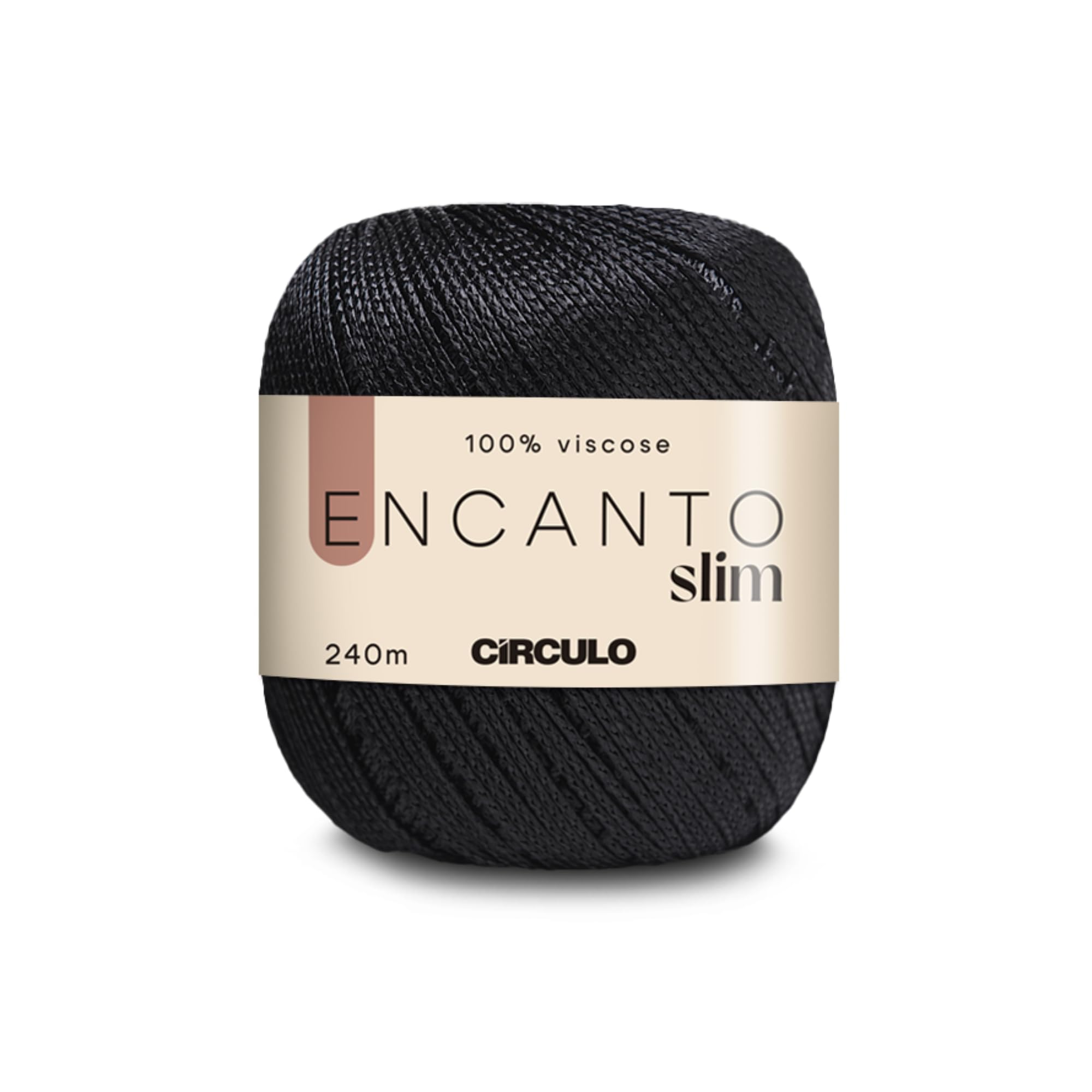 CIRCULO Encanto Slim Yarn 100% Viscose - Luxury & Shine - Sport Weight Yarn - 262 yds, 3.52 oz - Color 8990 - Black — image 1