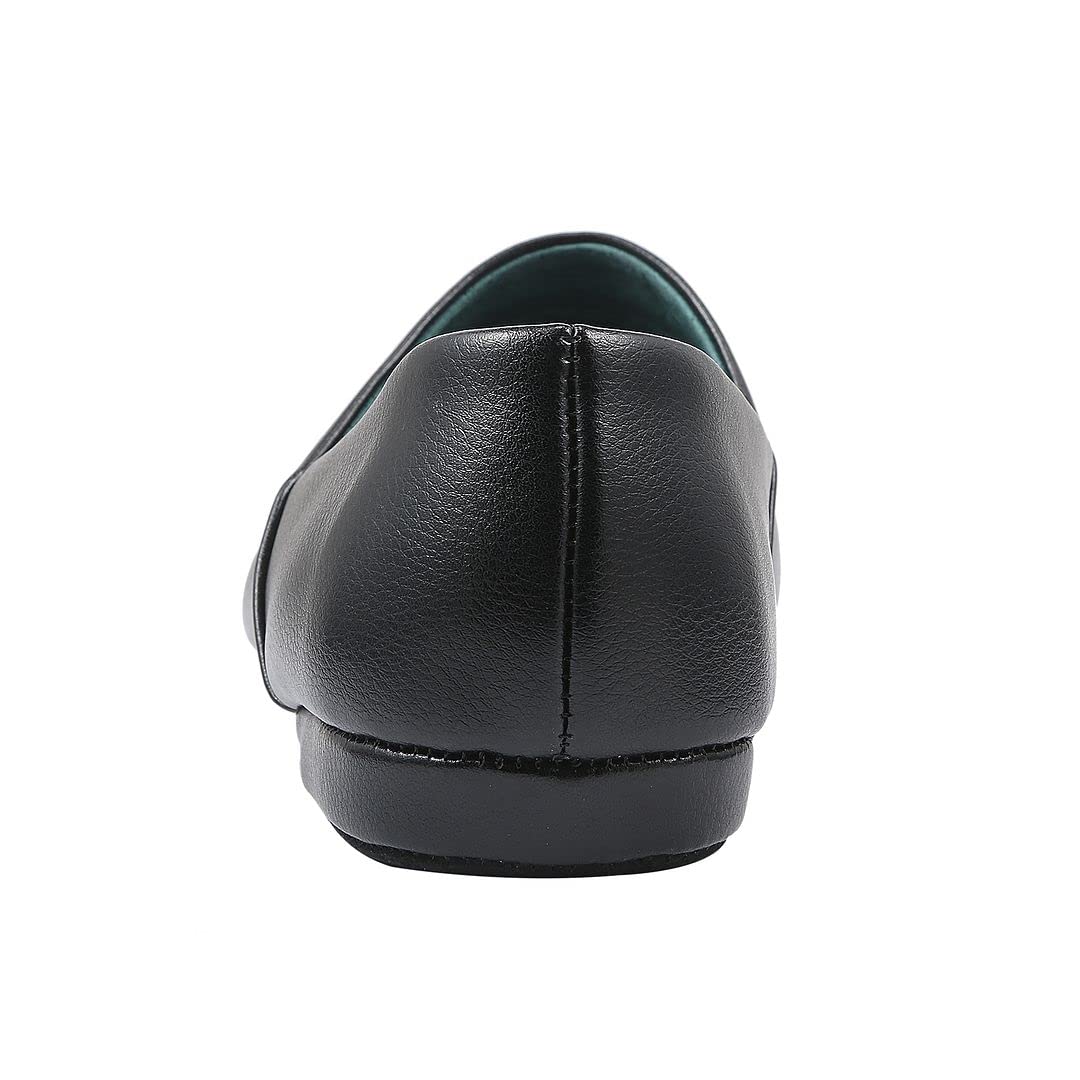 PAMIR Pantuflas de ópera de piel auténtica para hombre con plantilla de espuma viscoelástica y suela de cuero
