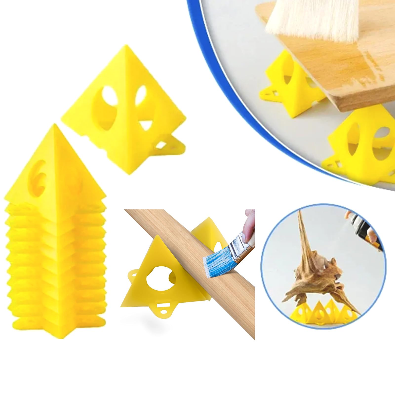 Giallo Cono Tela e Triangolo di Vernice, Supporto Supporti Pittura Perforata Legno Mobili Stand, per Porta Dell'armadio in Tela Gialla, Utensili Manuali E Accessori