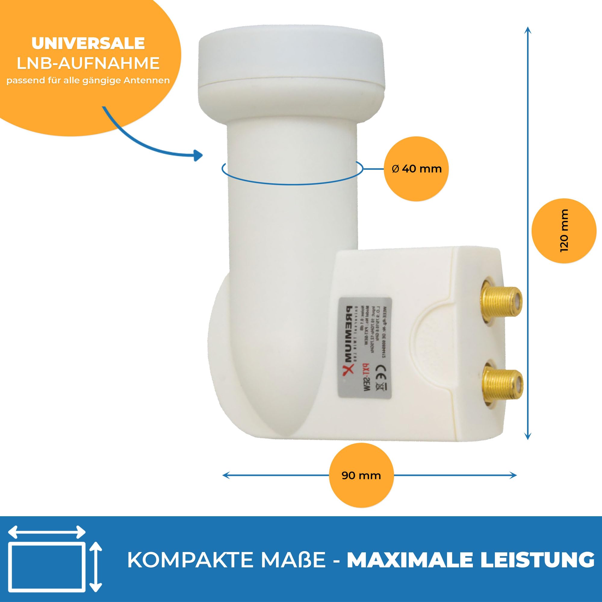 PremiumX Quad LNB PXQS-SEW Digital SAT für 4 Teilnehmer Weiß Quattro PremiumX Quad LNB PXQS-SEW Digital SAT für 4 Teilnehmer Weiß Quattro