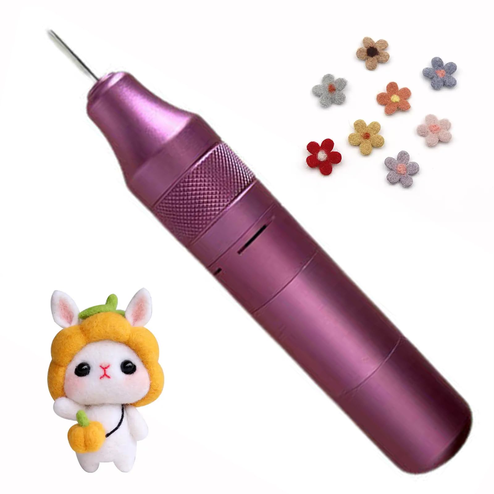 Herramienta De Fieltro De Lana, Kit De Máquina De Aguja De Fieltro Eléctrico, Máquina De Perforación De Fieltro, Aguja Rápida, Detalle para Pintura De Lana De Bricolaje