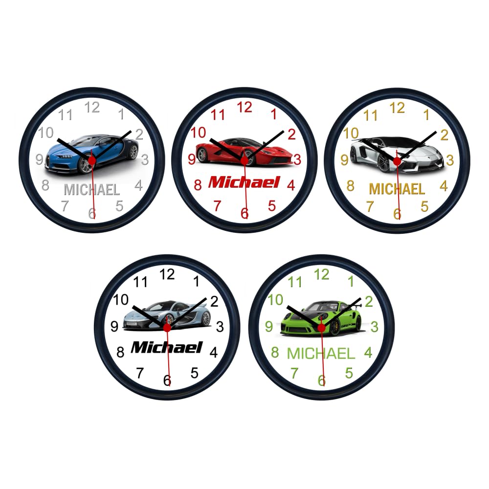 Key Expressions Personalised SUPERCAR Wall Clock - FIVE DESIGNS AVAILABLE