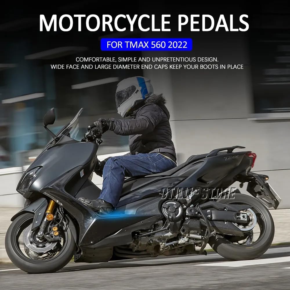 Repose-pieds Moto Pour Yamaha TMAX 560 (2019-2021) - Avant Ou Arrière - Alliage Aluminium Anodisé, Antidérapant